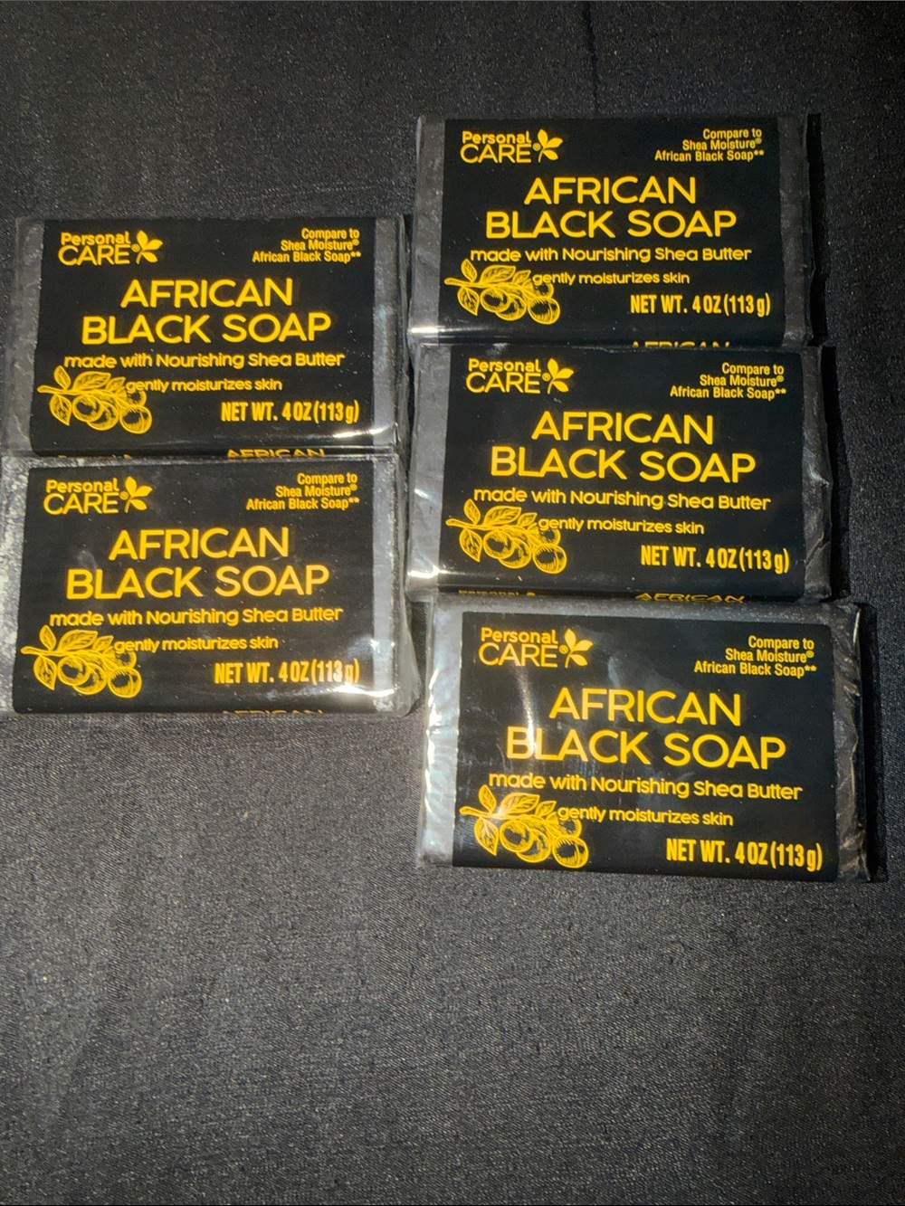 Personal Care African Black Soap - Black & Yellow Bar Soap